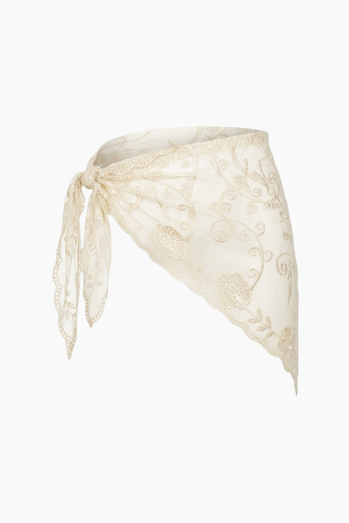 Sille Lace Scarf - Creme - byQNTS