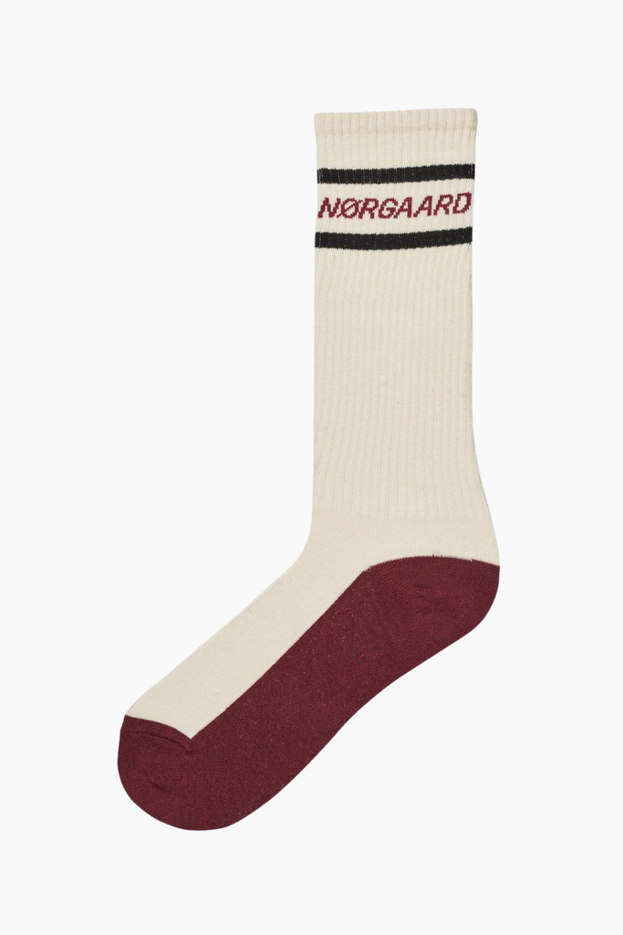 Sock Single Sport Logo - Off White - Mads Nørgaard