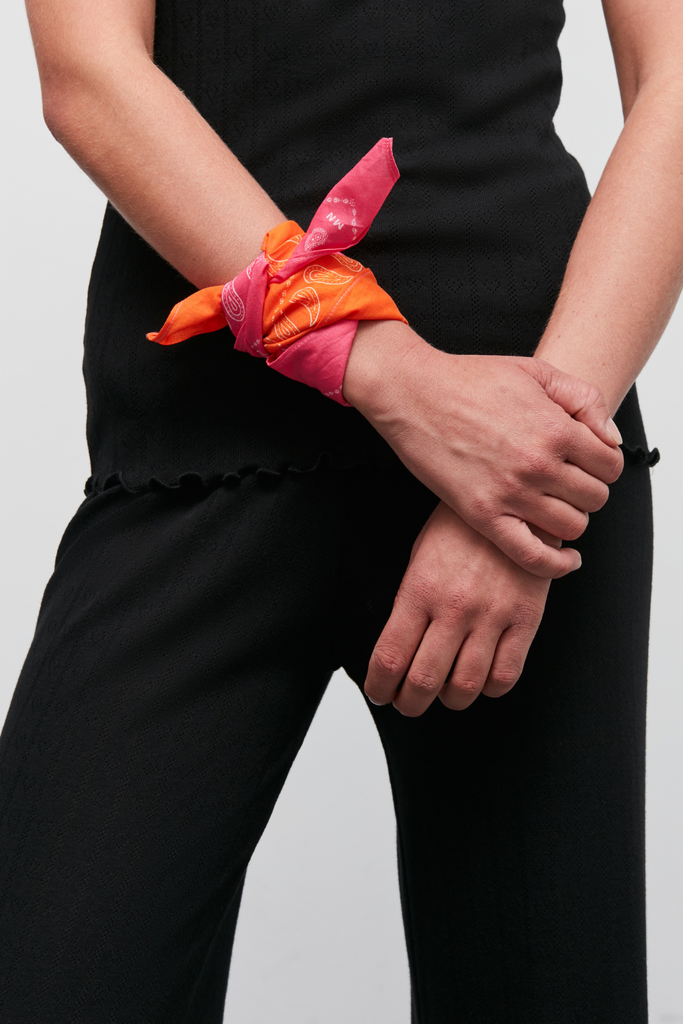 Soft Cotton Paisley Scarf - Fandango Pink/Vibrant Orange - Mads Nørgaard