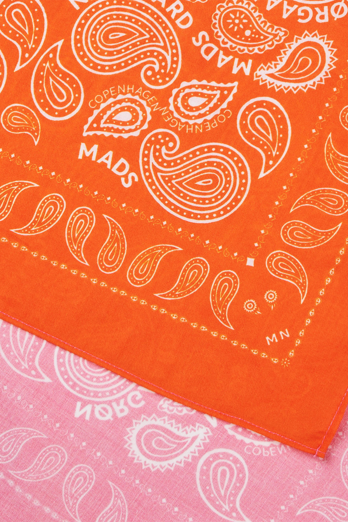 Soft Cotton Paisley Scarf - Fandango Pink/Vibrant Orange - Mads Nørgaard