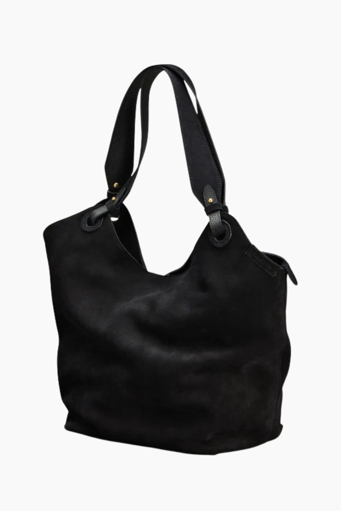 Soho Shoulder Bag - Black Suede - Cala Jade