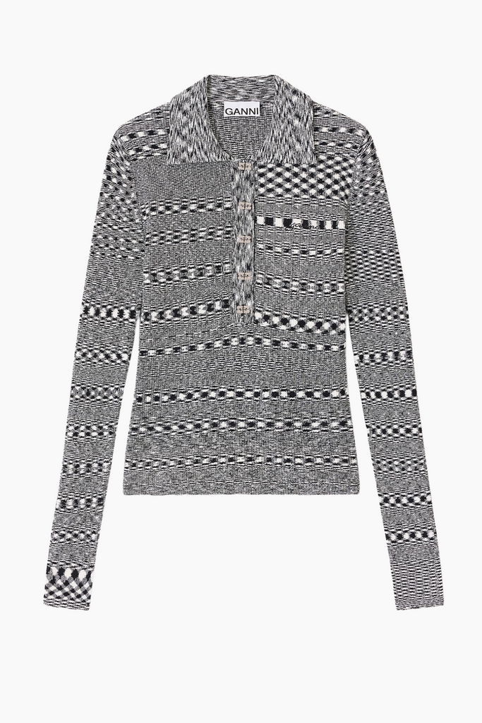 Spacedyed Polo K2606 - Black - GANNI