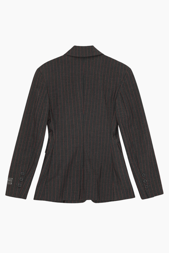 Stretch Stripe Blazer W0578 - Phantom - GANNI