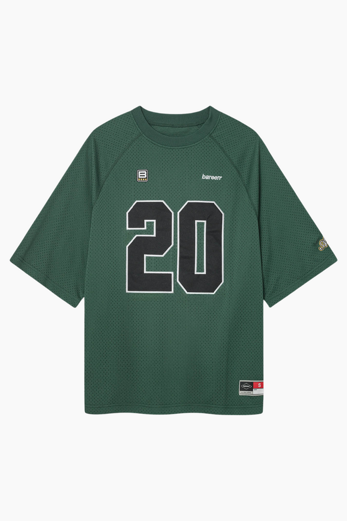 Two-Layer Oversized Mesh T-Shirt - Trekking Green - bareen