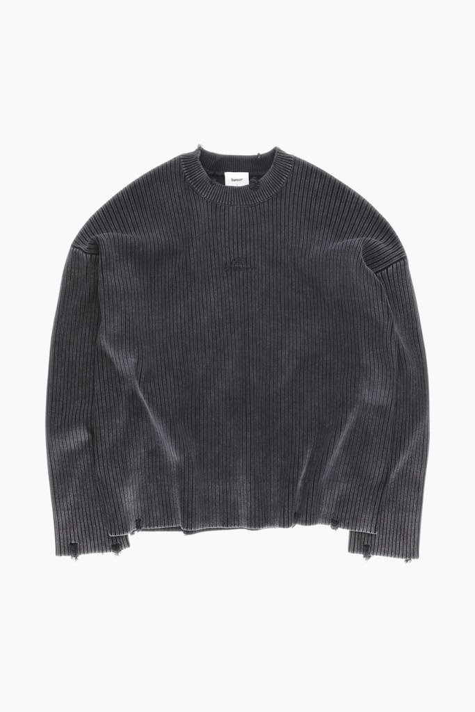 Vintage Knit Sweater - Stone Black - Bareen