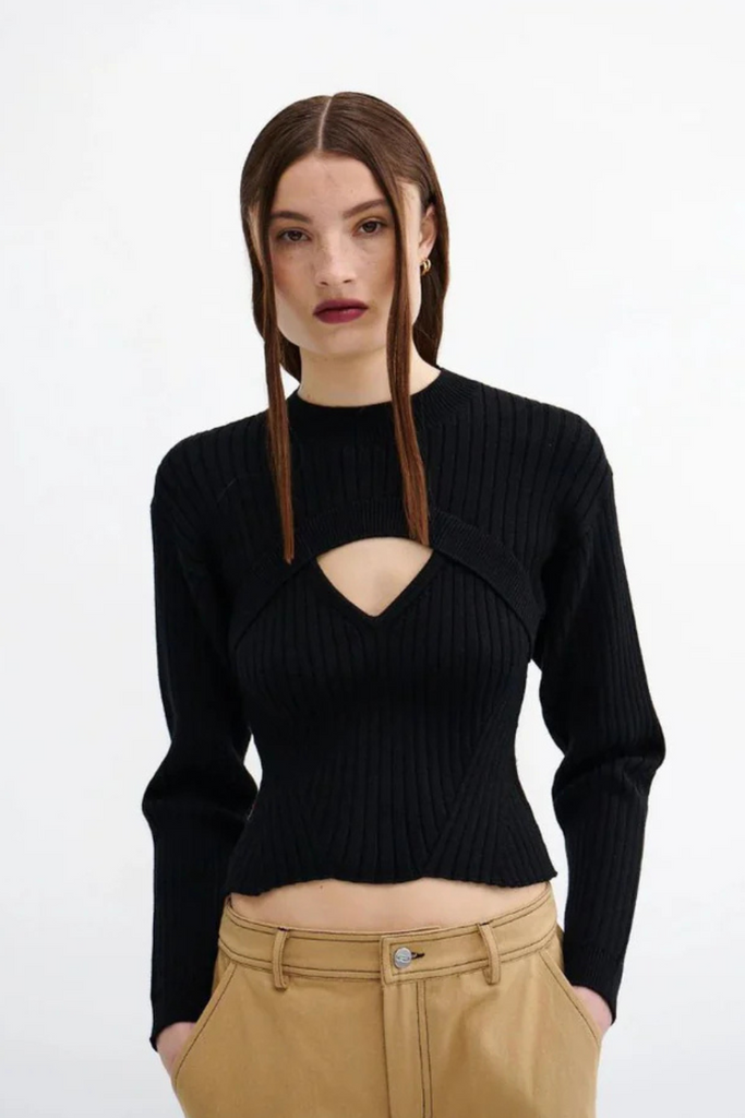 VivianRS Knit Blouse - Black - Résumé