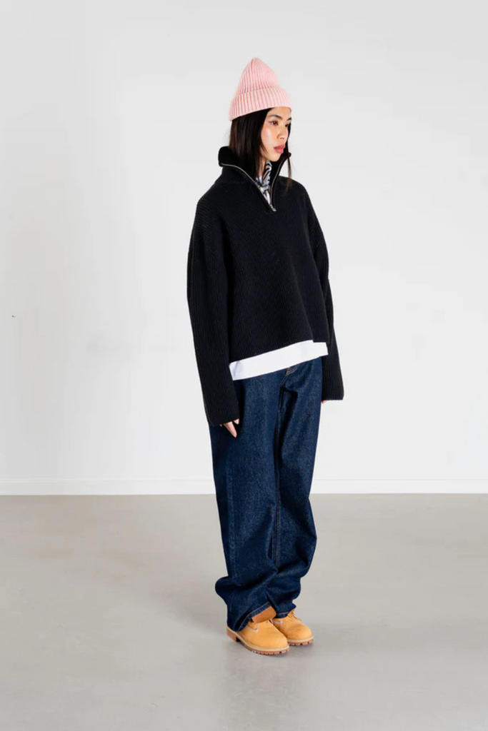 WBFang Half Zip Knit - Black - Woodbird