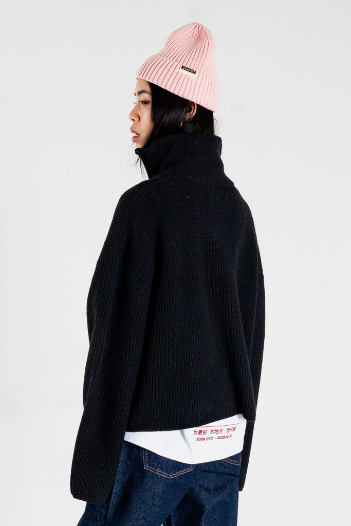 WBFang Half Zip Knit - Black - Woodbird