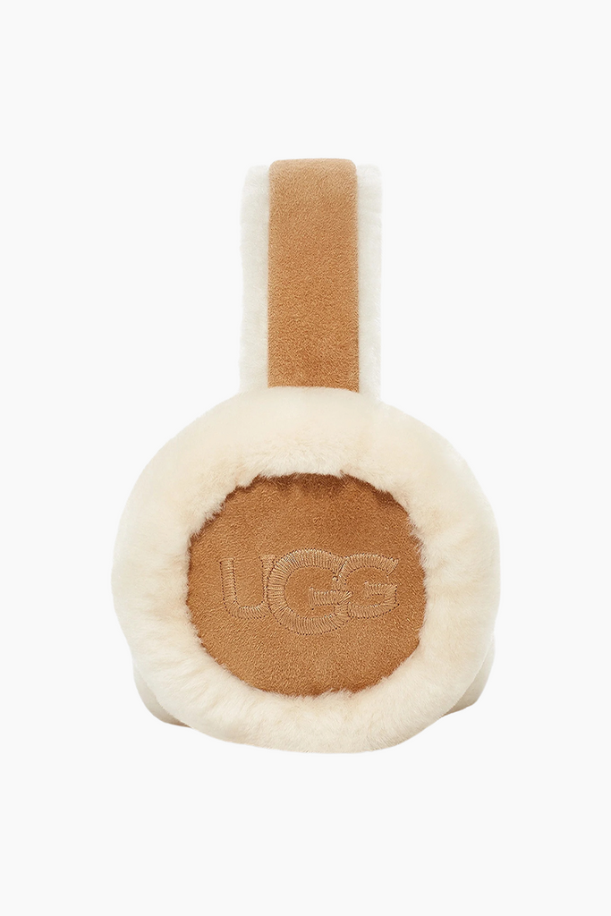 W Sheepskin Embroidery Earmuff - Chestnut - UGG