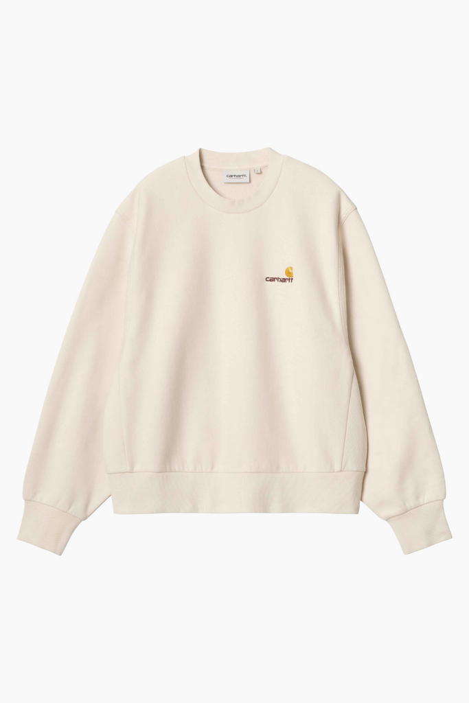 W' American Script Sweat - Moonbeam - Carhartt WIP