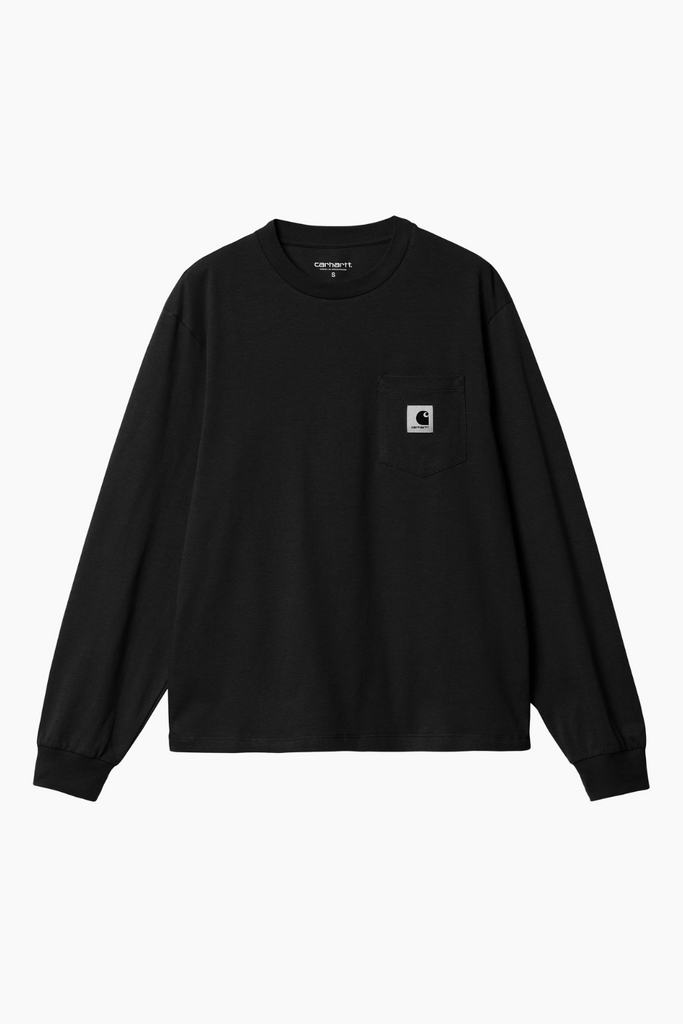 W' L/S Pocket T-Shirt - Black - Carhartt WIP