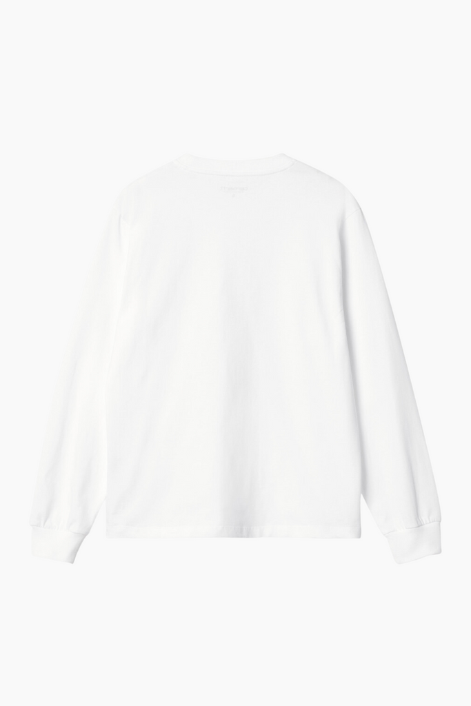 W' L/S Pocket T-Shirt - White - Carhartt WIP