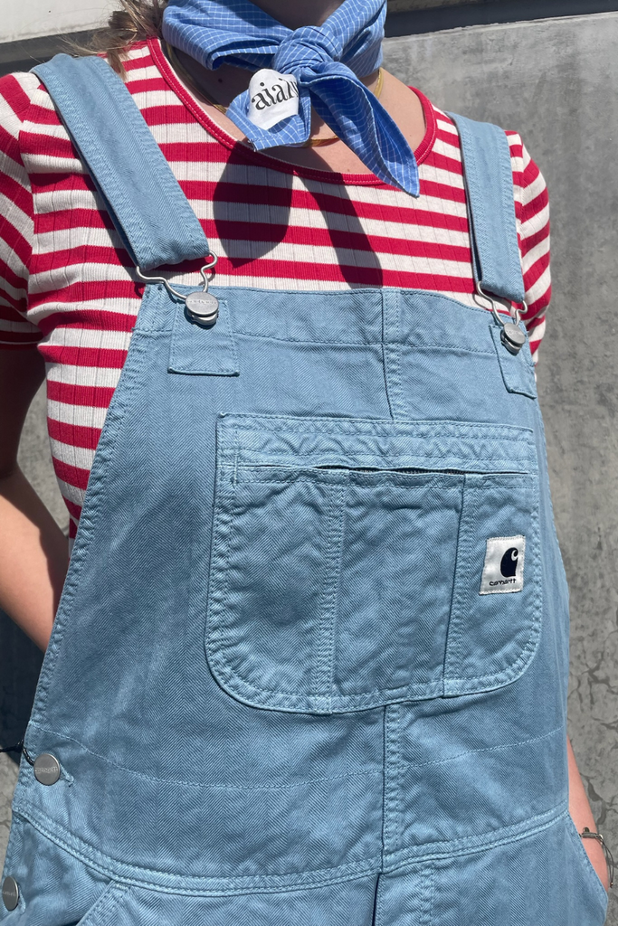 W' Norris Bib Overall - Misty Sky (Garment Dyed) - Carhartt WIP