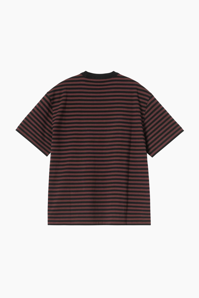 W' S/S Essy T-Shirt Stripe - Black/Amarone - Carhartt WIP