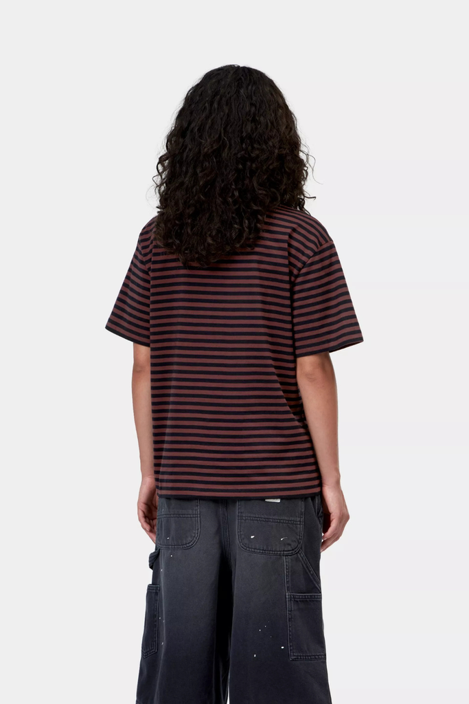 W' S/S Essy T-Shirt Stripe - Black/Amarone - Carhartt WIP