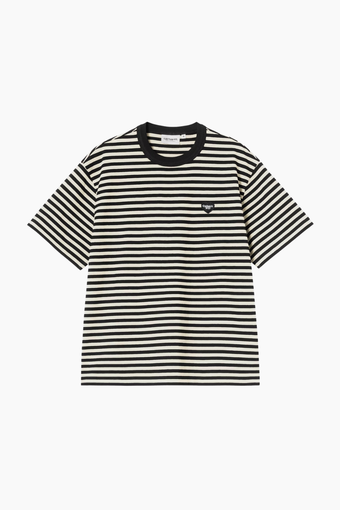 W' S/S Essy T-Shirt Stripe - Black/Wax - Carhartt WIP