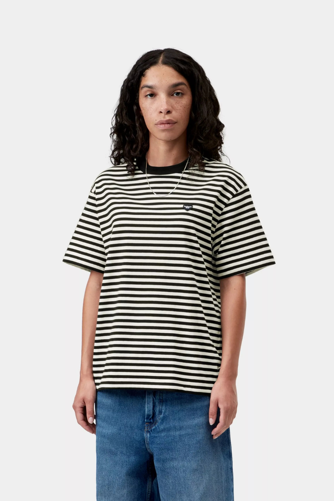 W' S/S Essy T-Shirt Stripe - Black/Wax - Carhartt WIP