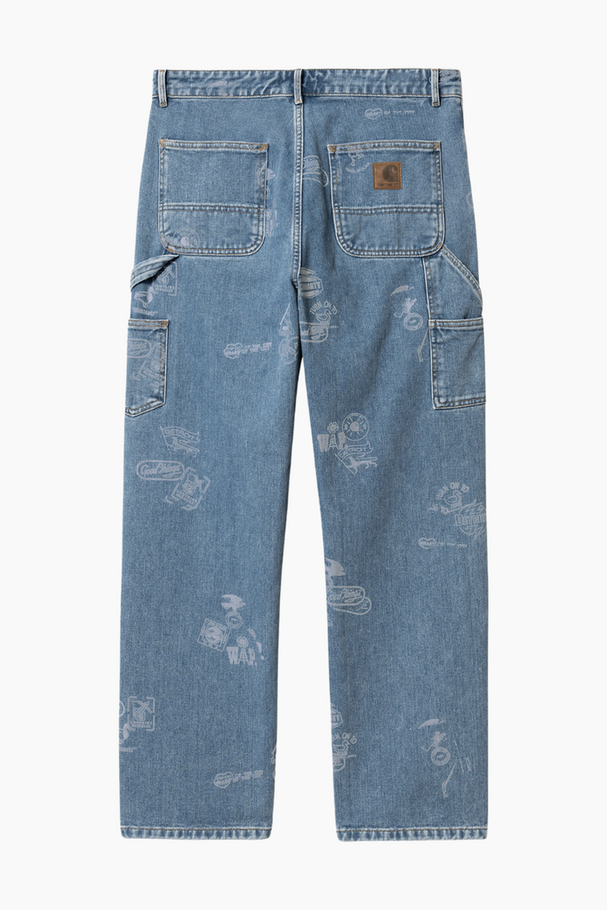 W' Stamp Pants - Stamp Print Blue Bleached - Carhartt WIP