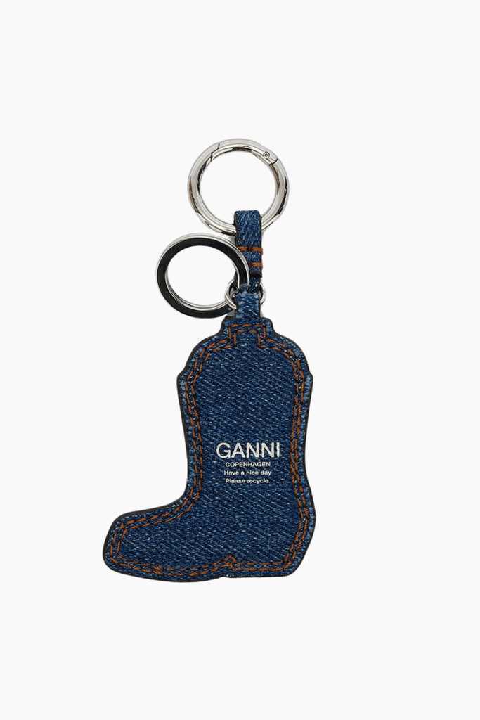Western Boot Keyring Denim - Navy Peony - GANNI
