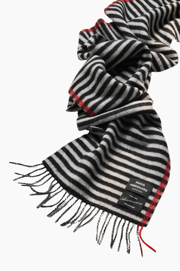 Premium Ellen Scarf - Black/White - Mads Nørgaard