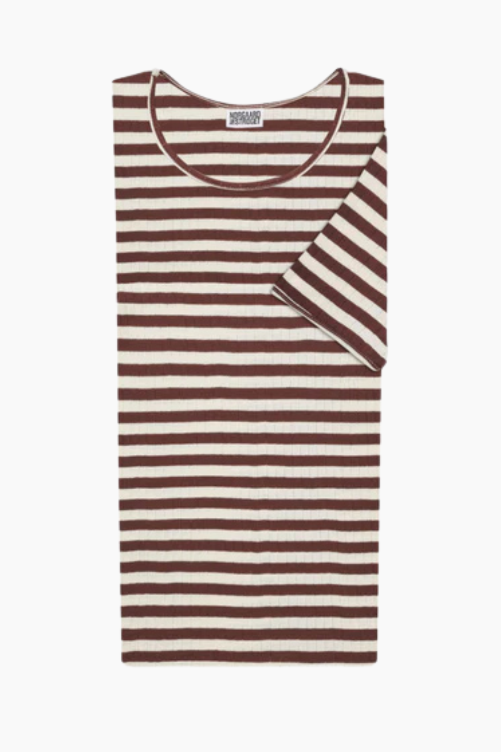 101 Short Sleeve Broadway - Brown/Ecru - Nørgaard på Strøget