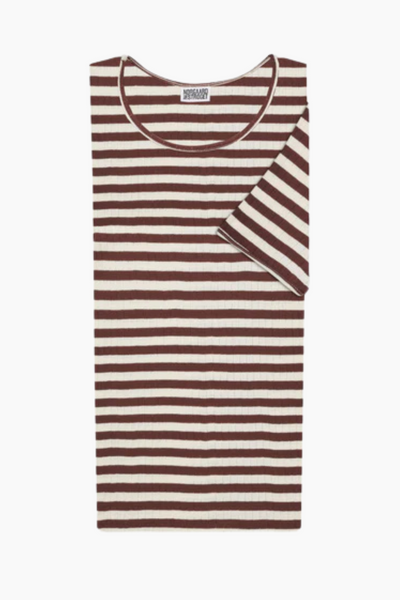 101 Short Sleeve Broadway - Brown/Ecru - Nørgaard på Strøget