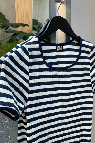101 Short Sleeve Broadway - Marine/Ecru - Nørgaard på Strøget-1