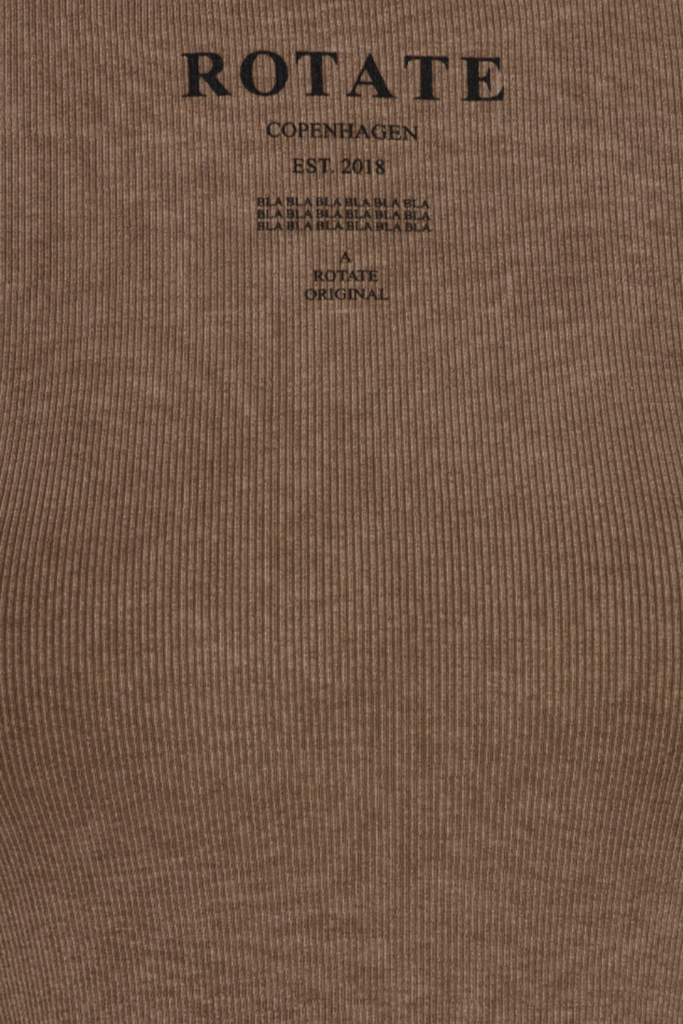 Ribbed Cropped T-shirt - Mustang - ROTATE