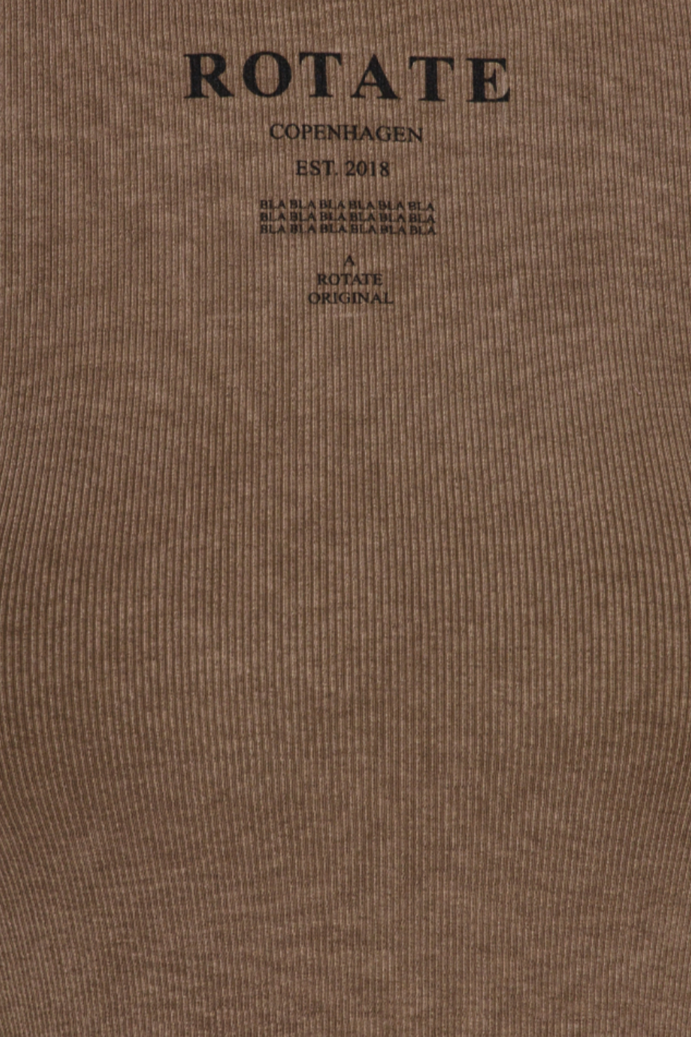 Ribbed Cropped T-shirt - Mustang - ROTATE