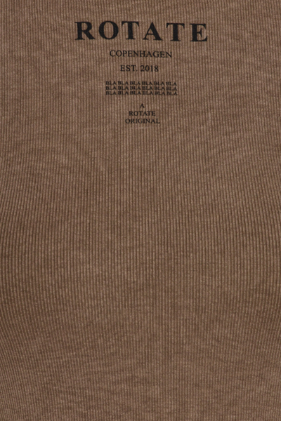 Ribbed Cropped T-shirt - Mustang - ROTATE
