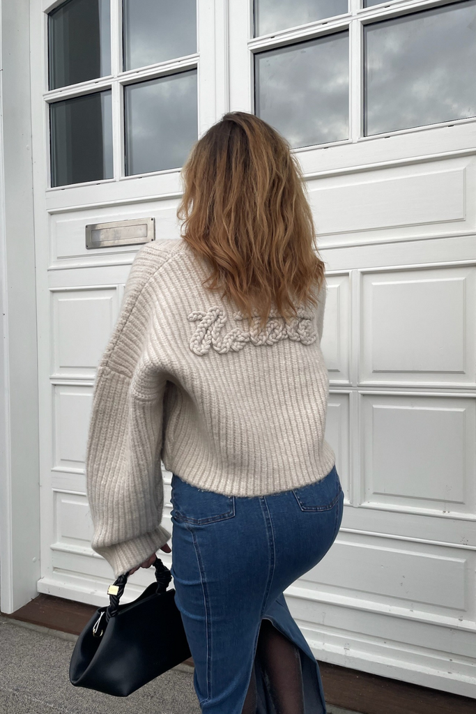 Cable Knit Crop Sweater - Pristine White - ROTATE