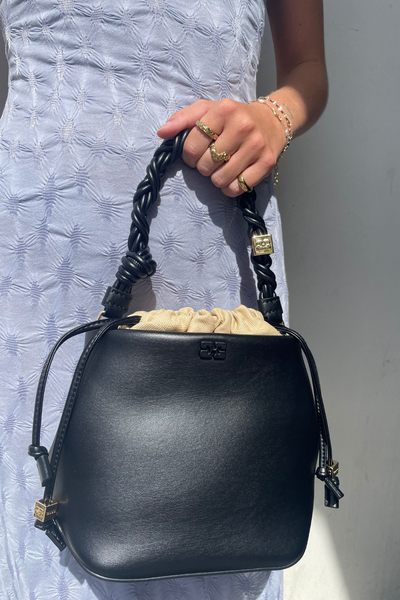 Ganni Bou Bucket Bag A5657 - Black - GANNI