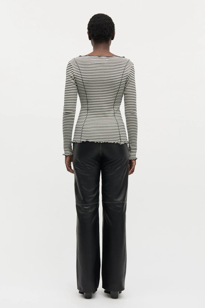 2x2 Cotton Stripe Siri Top - Vanilla Ice/Black - Mads Nørgaard