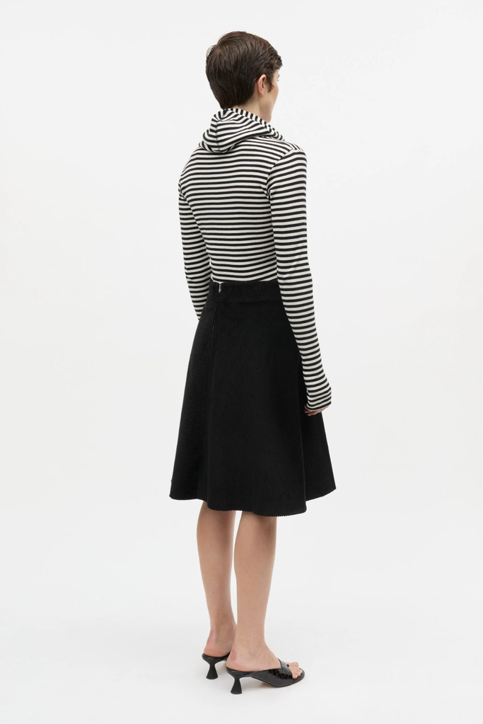 2x2 Cotton Stripe Tutti Hood - Black/Vanilla Ice - Mads Nørgaard