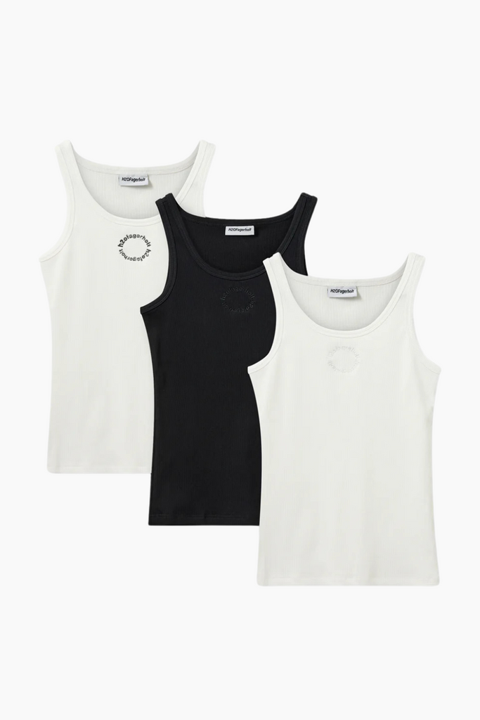 3 Pack Tank Top - White/Black - H2O Fagerholt