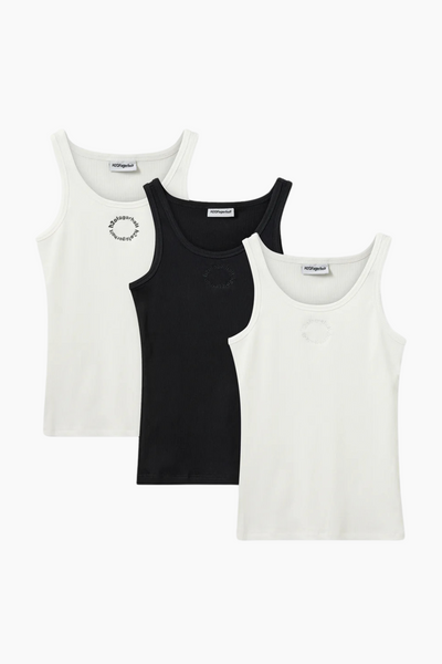 3 Pack Tank Top - White/Black - H2O Fagerholt