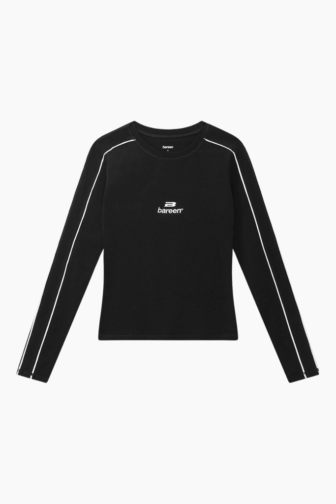 AW26 Logo Stretch Long Sleeve - Black - Bareen
