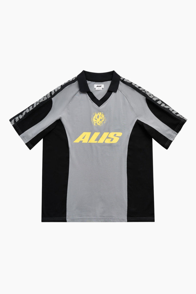 Alain Polo W/ Graphic & Logoband - Black/Grey - ALIS