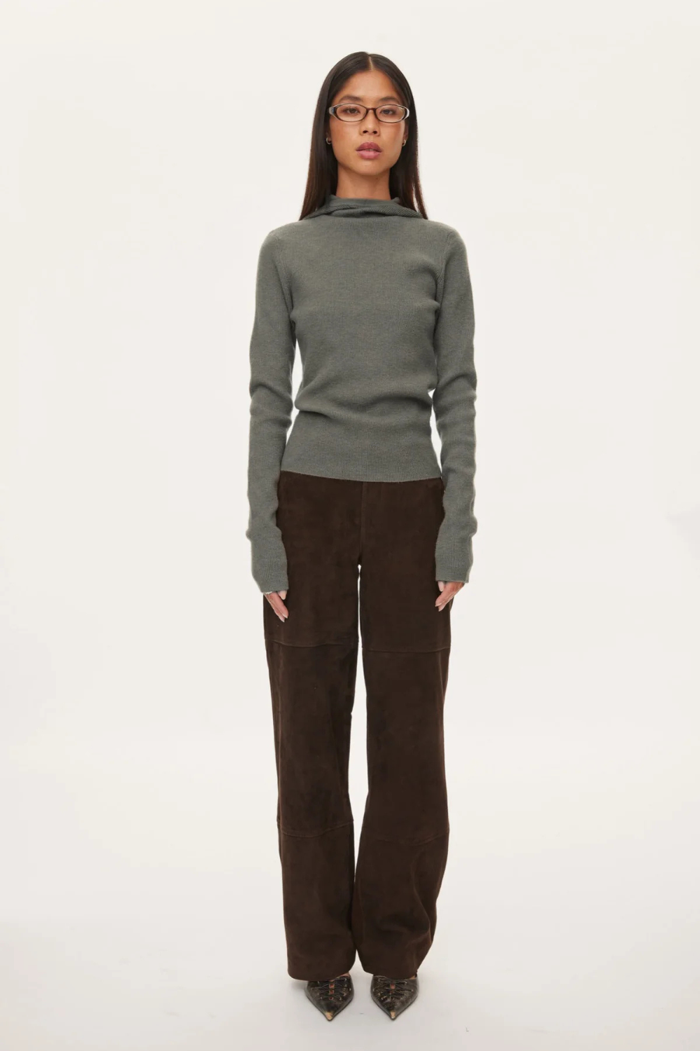 Alanis Hood Knit - Coca Mocha - Oval Square