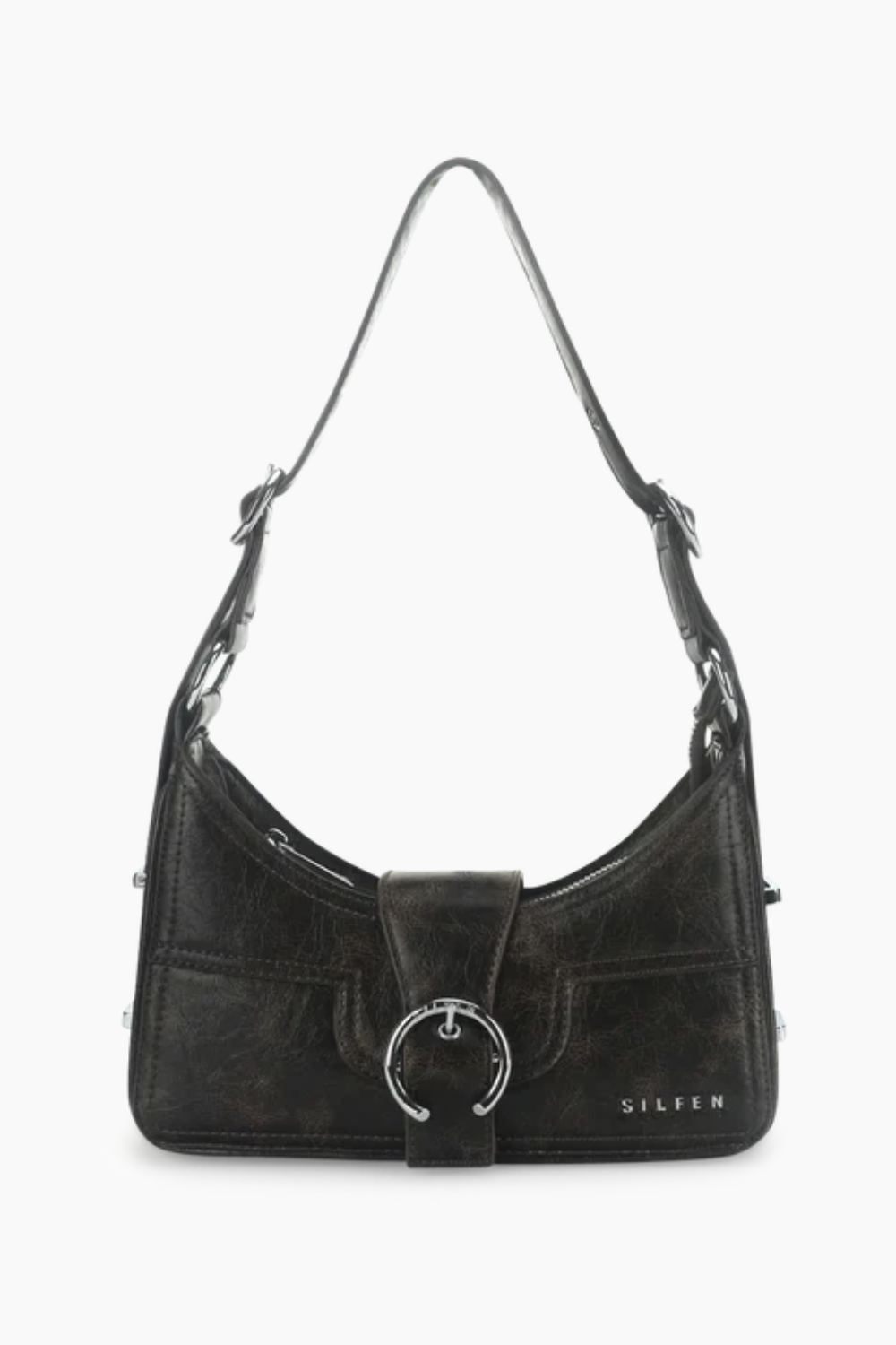 Alba Shoulder Bag - Brown Cracked - Silfen Studio