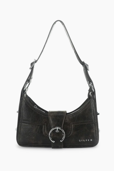 Alba Shoulder Bag - Brown Cracked - Silfen Studio