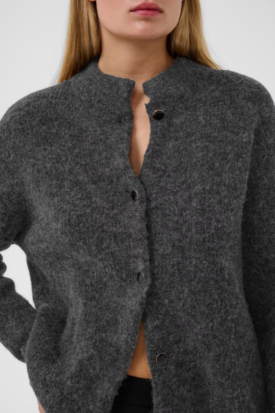 AlphaGZ Short Cardigan - Charcoal Melange - Gestuz