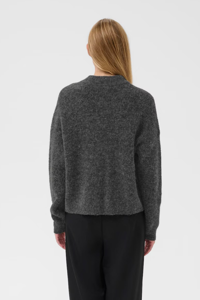 AlphaGZ Short Cardigan - Charcoal Melange - Gestuz