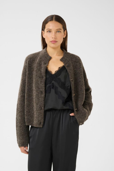 AlphaGZ Short Cardigan - Chestnut Melange - Gestuz