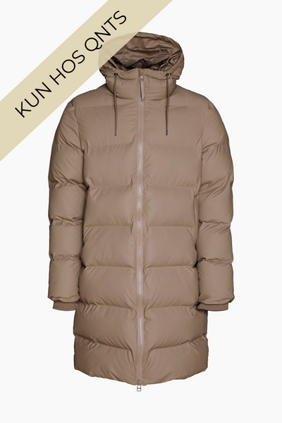 Long Puffer Jacket - Taupe - Rains
