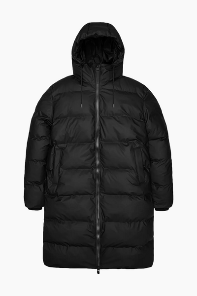 Alta Long Puffer Jacket W3T4 - Black - Rains