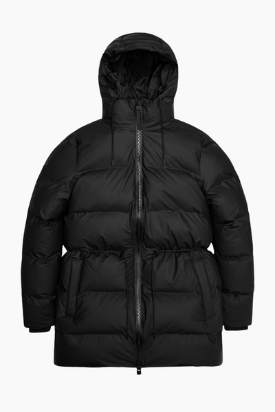 Alta Long Puffer String W Jacket  W3T4 - Black - Rains