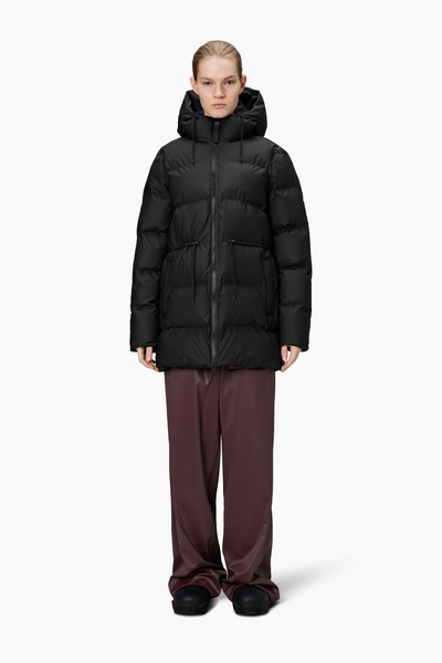 Alta Long Puffer String W Jacket  W3T4 - Black - Rains