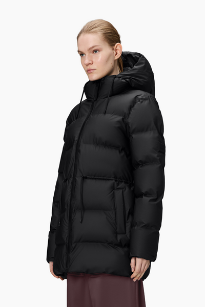 Alta Long Puffer String W Jacket  W3T4 - Black - Rains