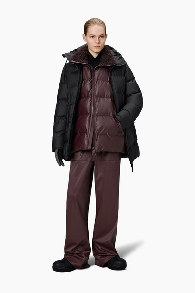 Alta Long Puffer String W Jacket  W3T4 - Black - Rains